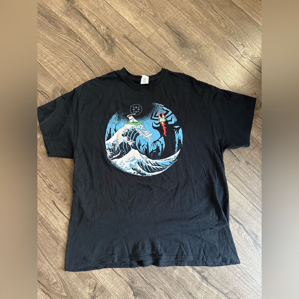 Vintage Y2K 2000s Samurai Jack Cartoon Network T Shirt XL The Great Battle